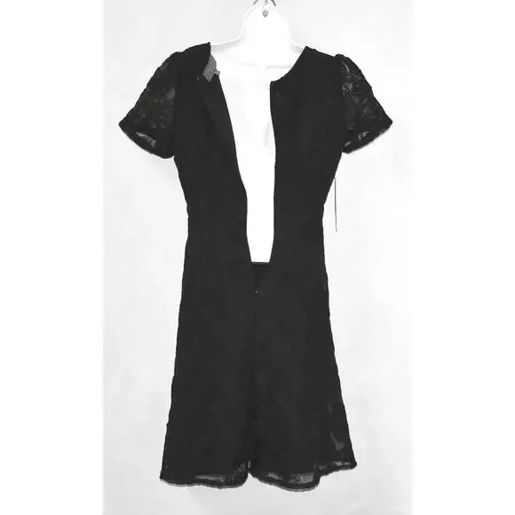 A5 NEW ANTHROPOLOGIE SUNDAY IN BROOKLYN W/Lurex Black Floral Petite Dress Sz S - Picture 4 of 6